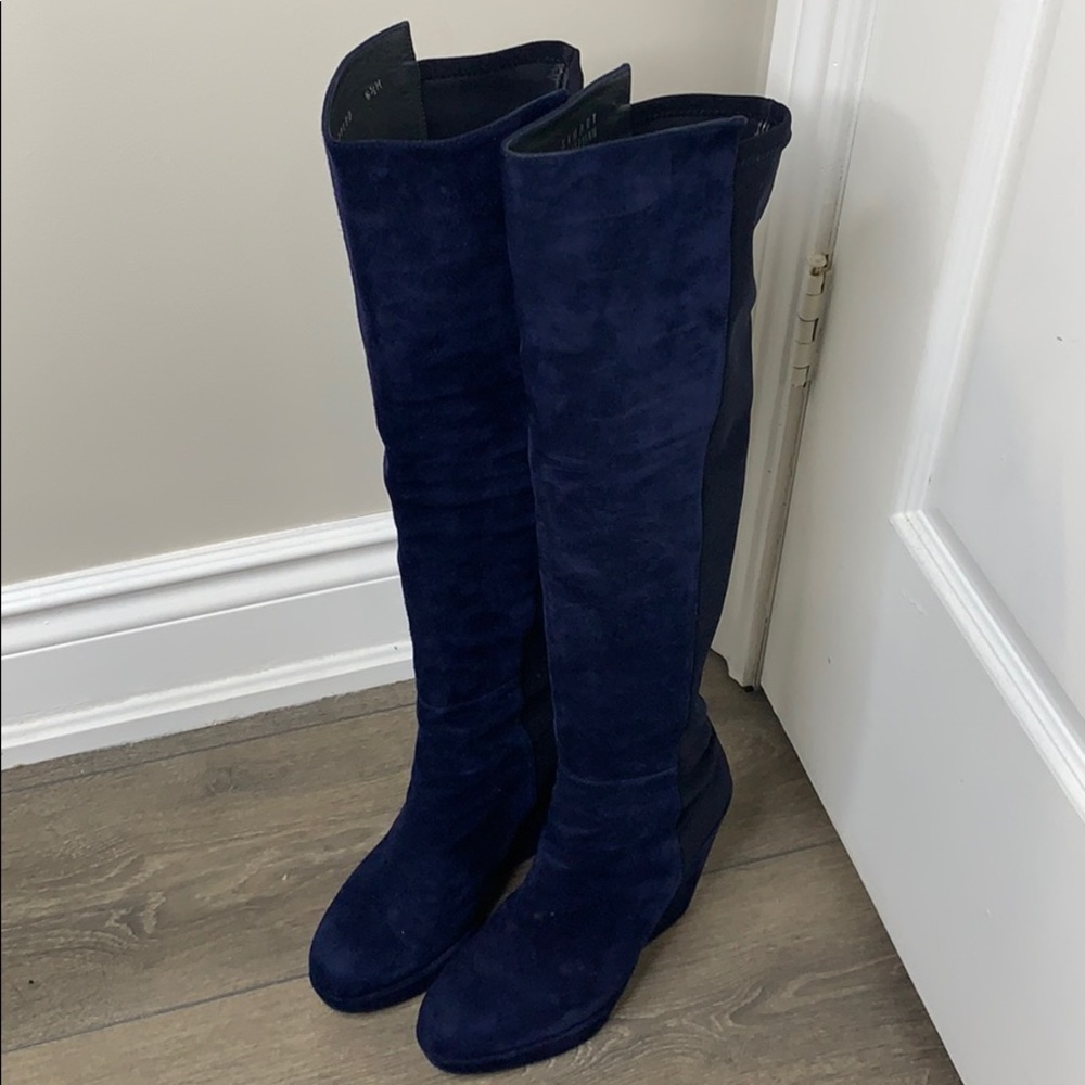 Stuart Weizmann Hijack 50/50 Blue Suede - Picture 2 of 6